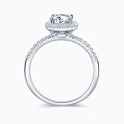 Aurora Round Halo Moissanite Ring