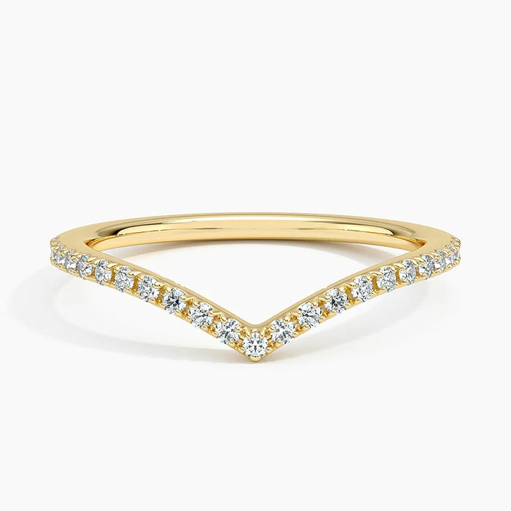 Elara Chevron Pavé Band