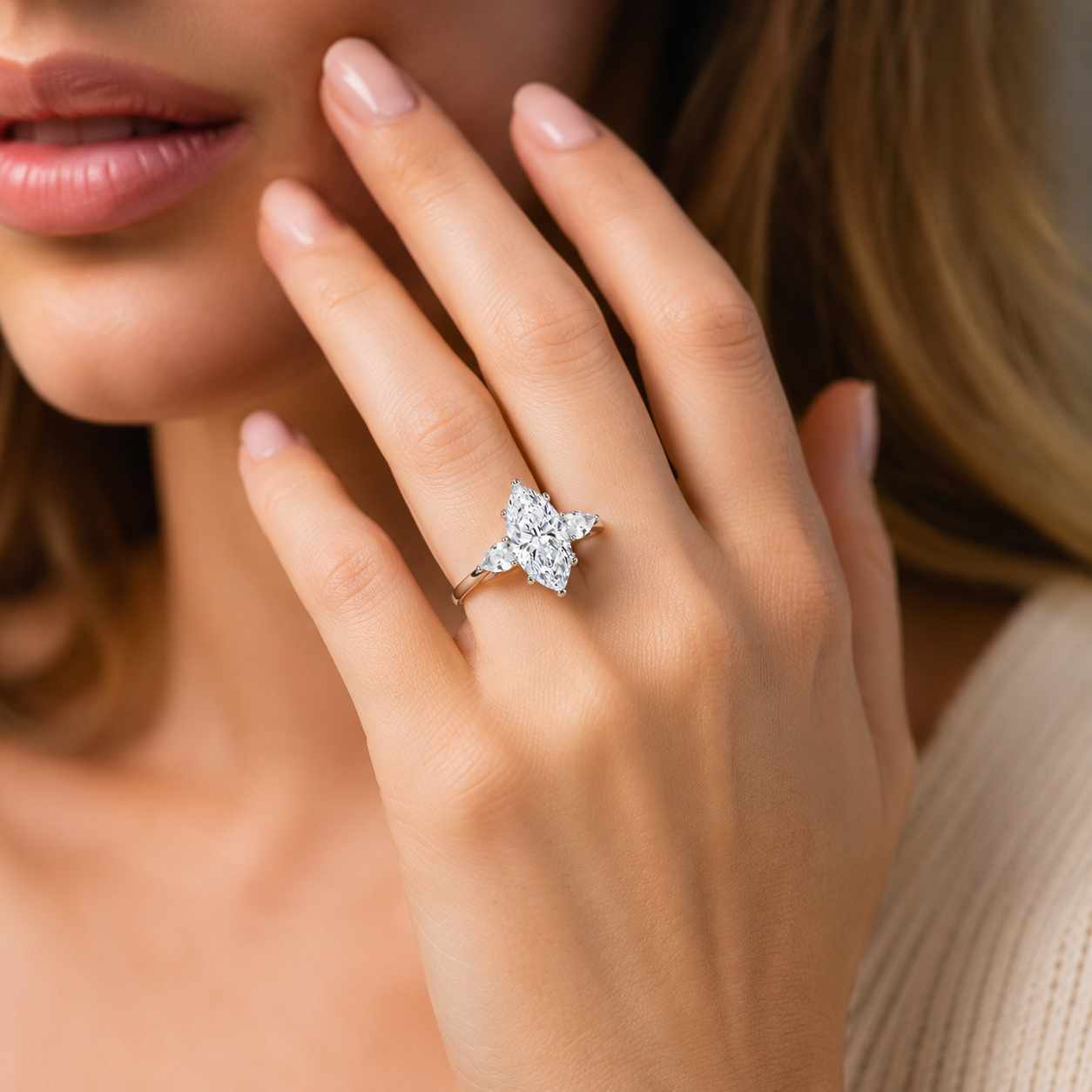 Amara Marquise Three-Stone Ring