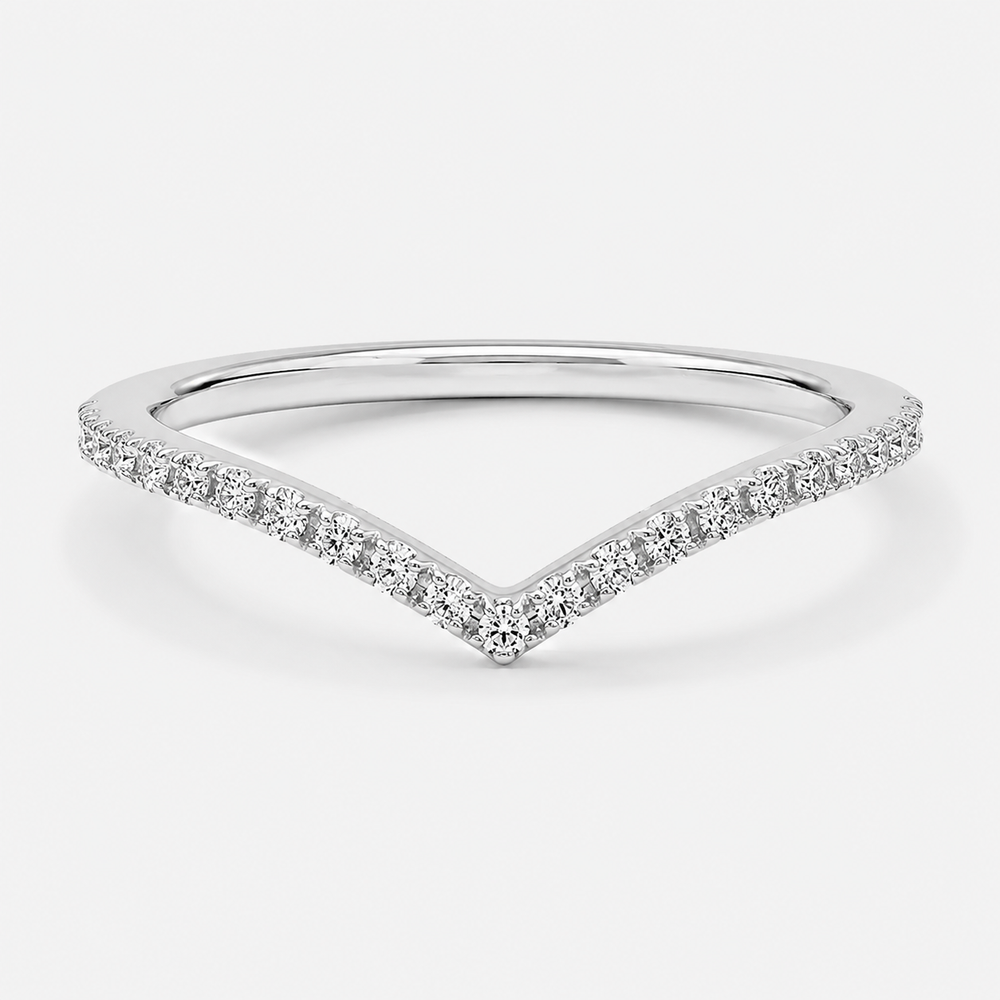 Elara Chevron Pavé Band