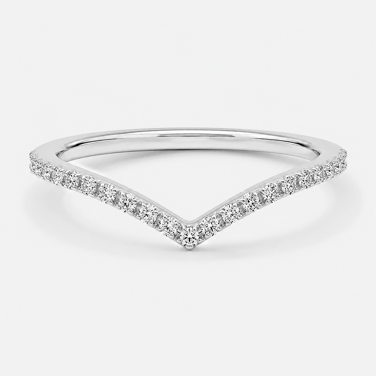 Elara Chevron Pavé Band