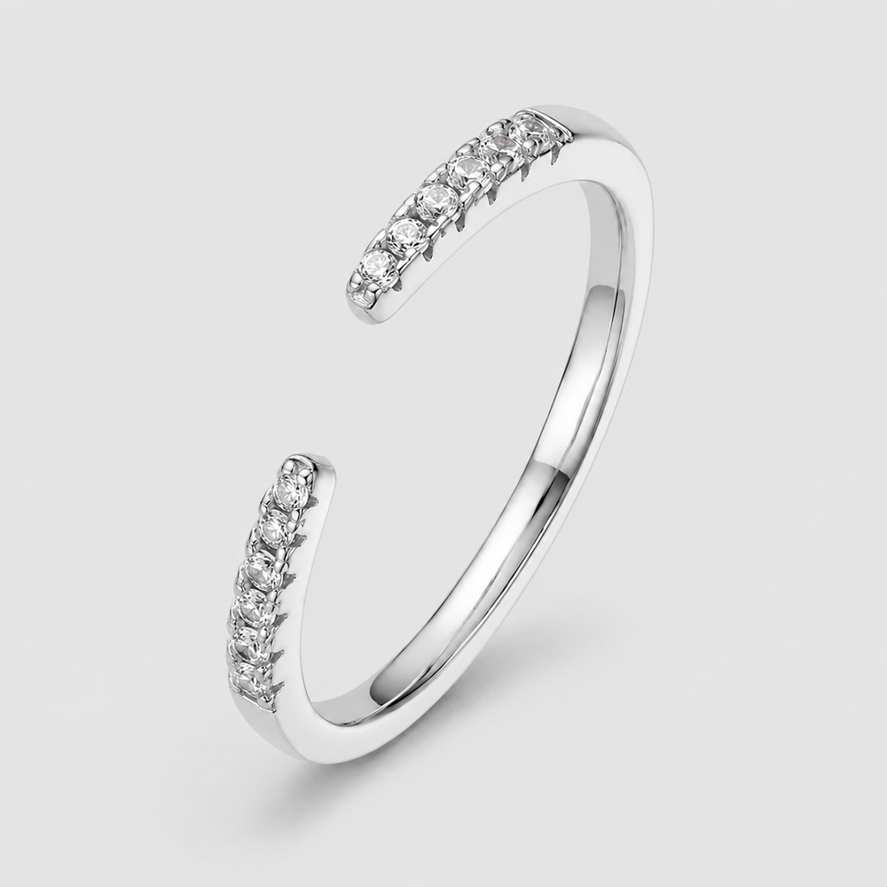Celeste Open Pavé Ring