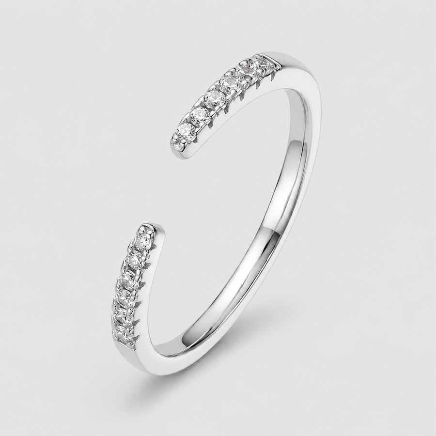 Celeste Open Pavé Ring