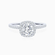 Aurora Round Halo Moissanite Ring
