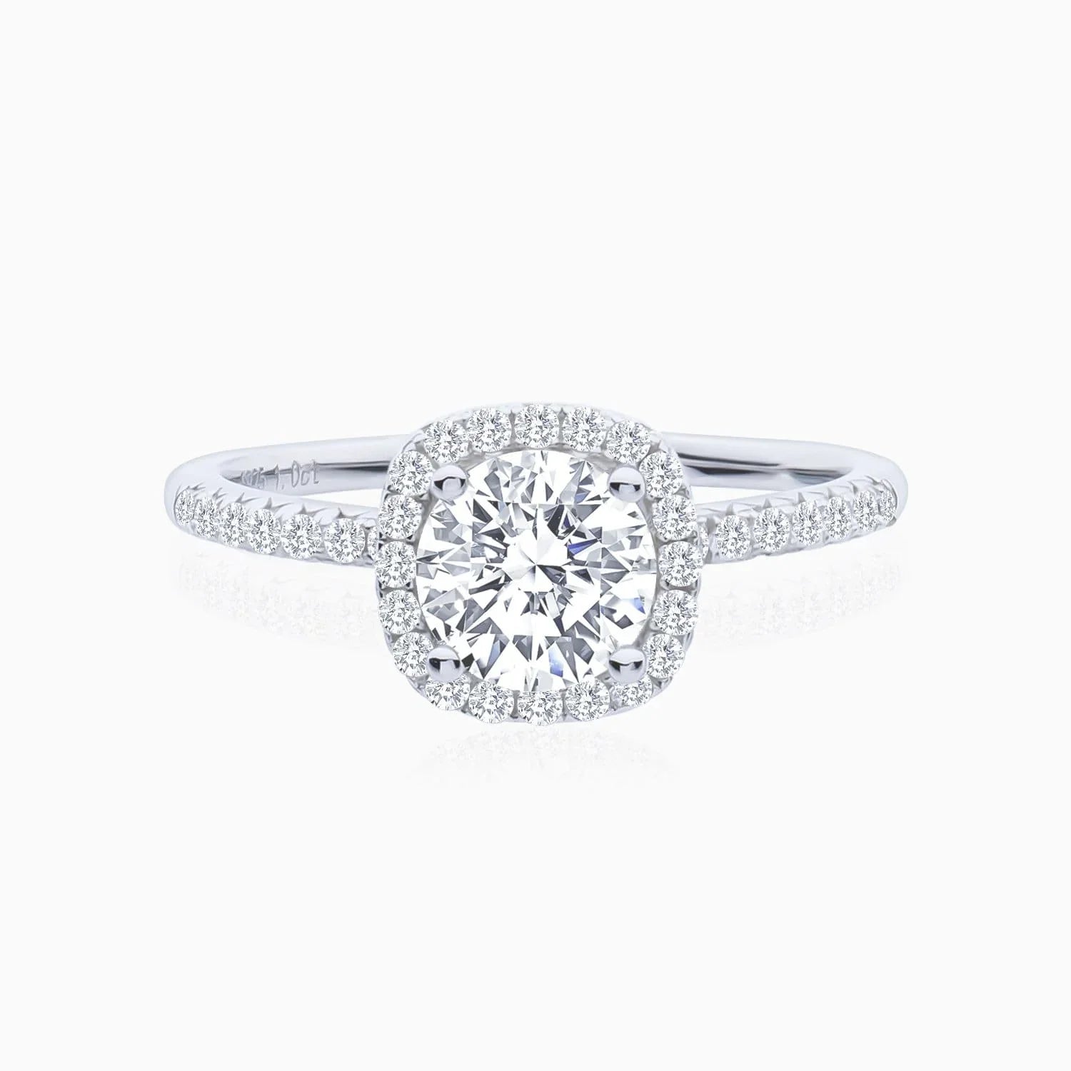 Aurora Round Halo Moissanite Ring