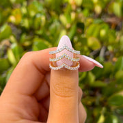 Elara Chevron Pavé Band